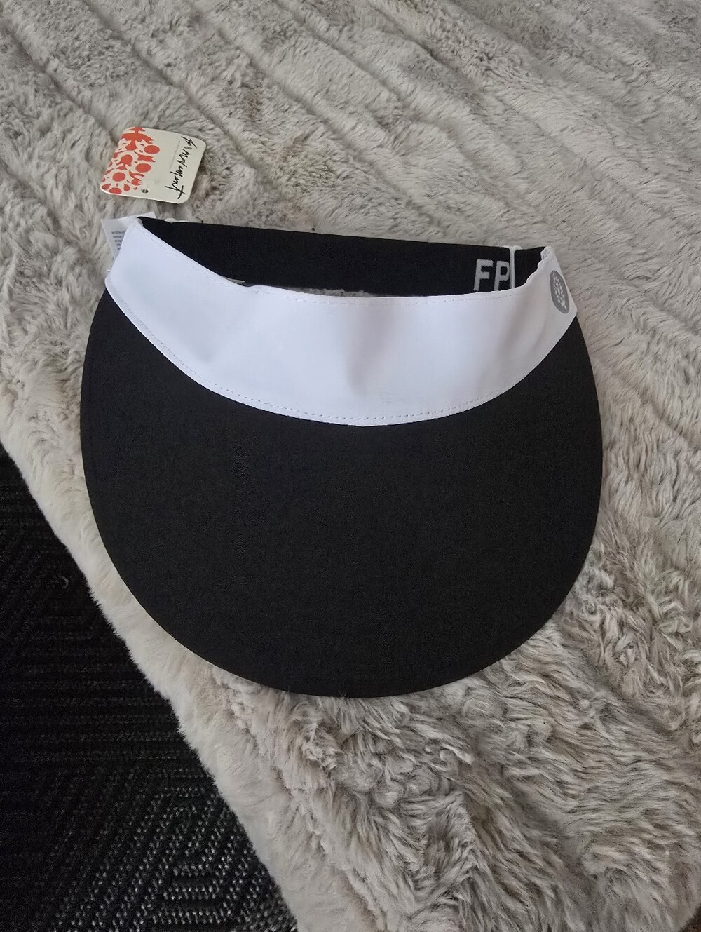 Free People Black & White Sun Visor Adjustable